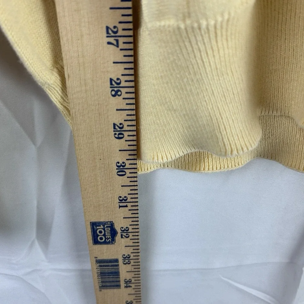 VTG 90s Eddie Bauer Striped Sweater Yellow Color Block Men's Size Large Tall - Picture 5 of 8